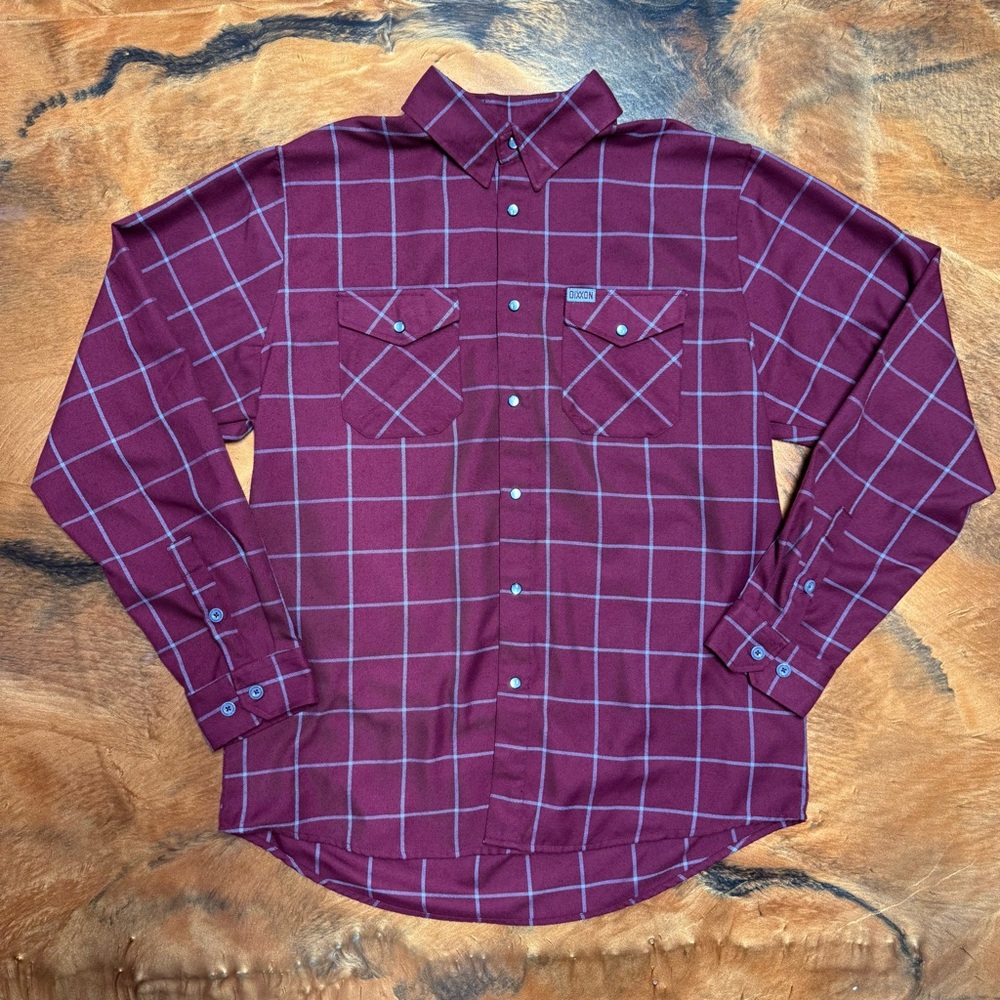 Dixxon The Underground Men's Burgundy Plaid Flannel Shirt